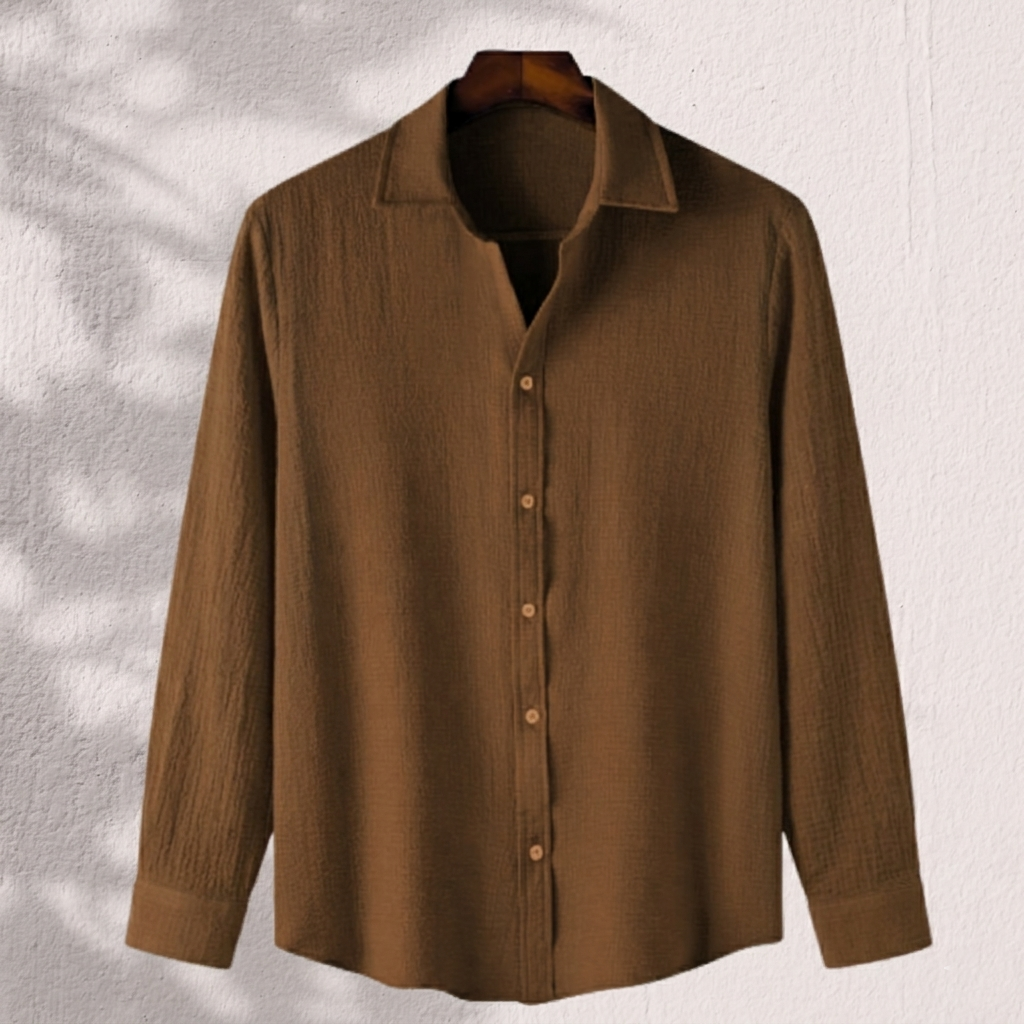 Brown Premium Textured Summer Shirt | F-2014