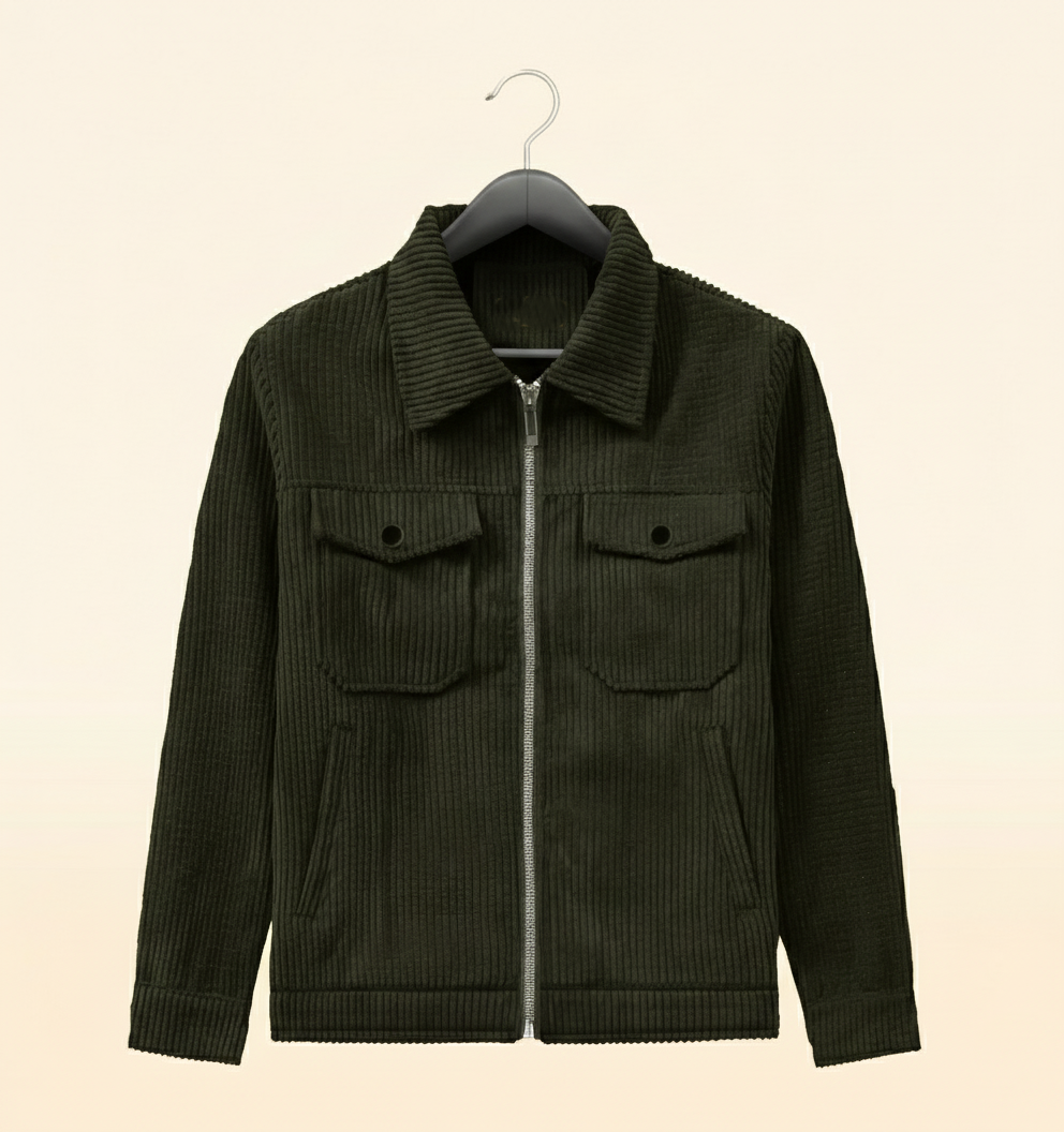 Men’s Corduroy Jacket in Olive-CD-820