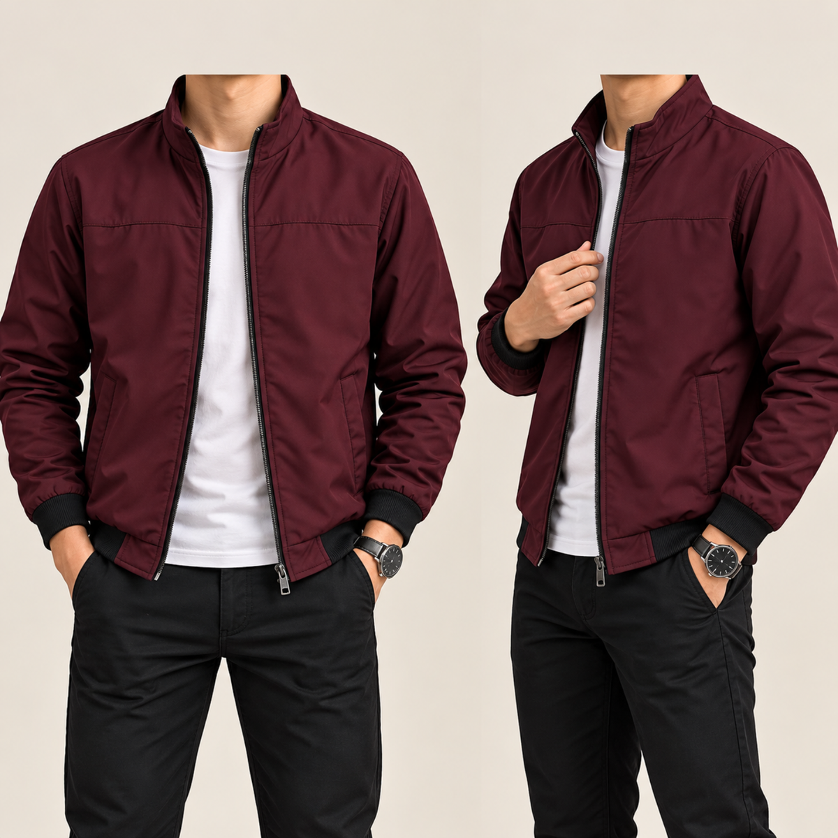 PREMIUM MAROON JACKET FOR MEN-SKN-195