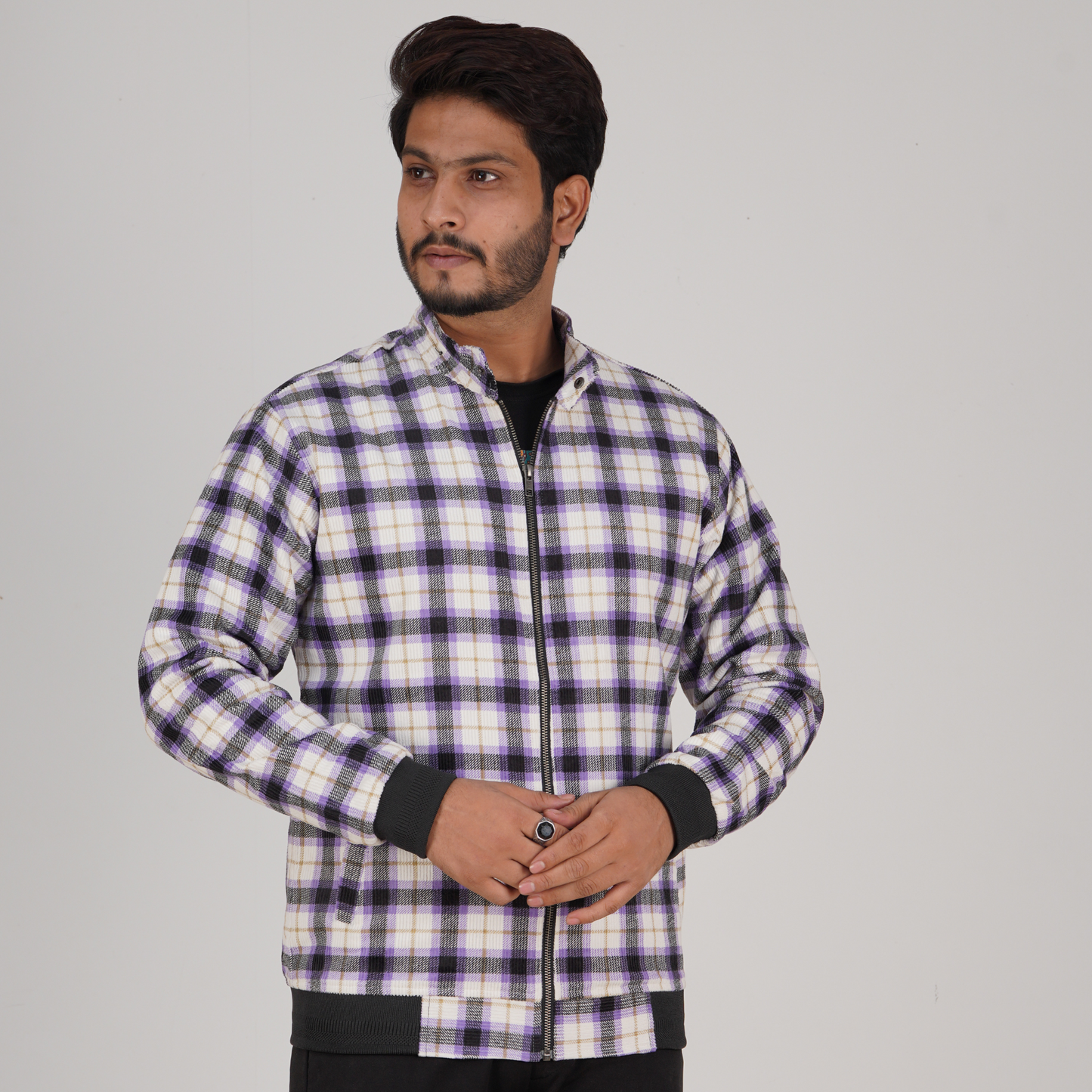 Men’s Corduroy Jacket in Lavender White CD-60