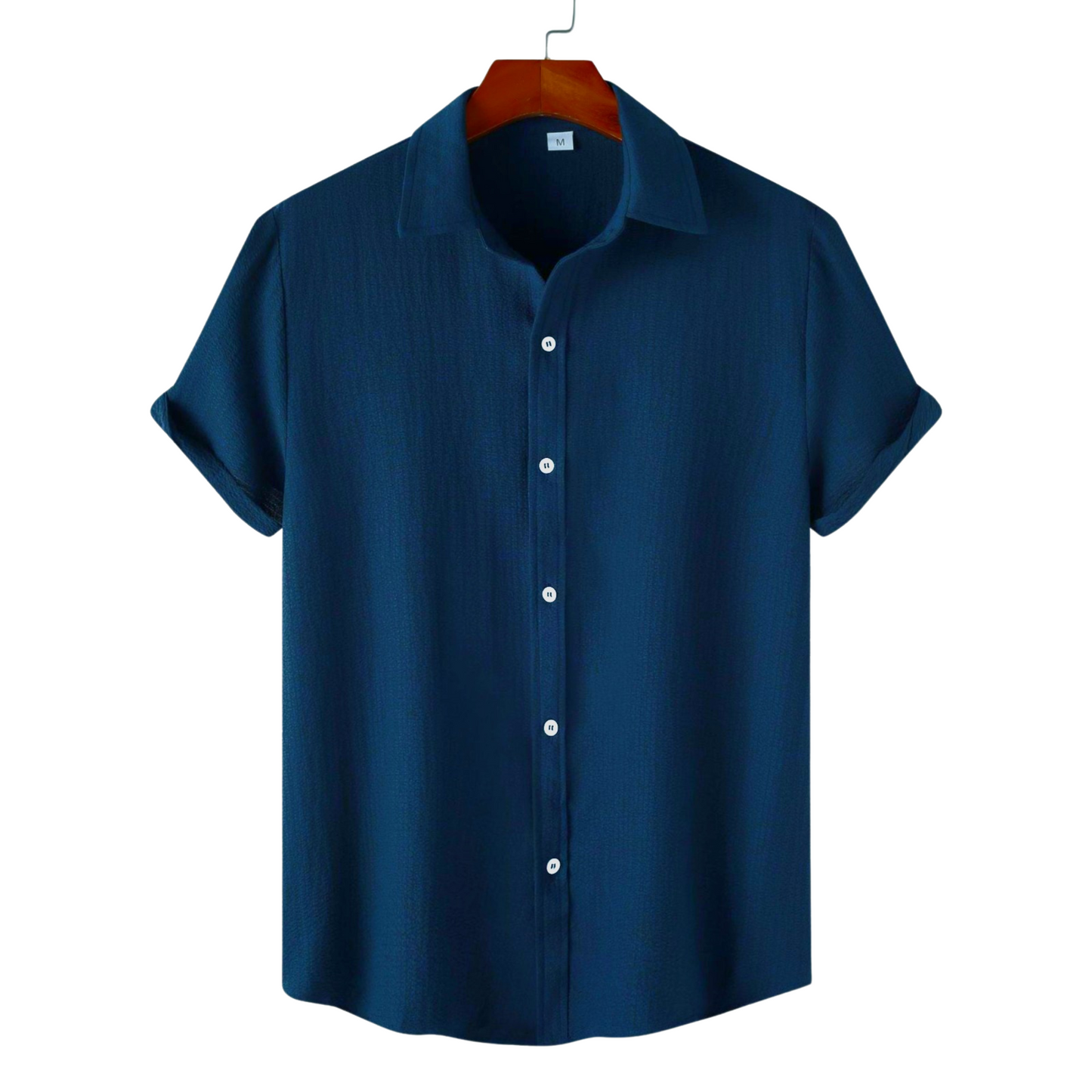 Petrol Blue Short Sleeved Shirt|H-409