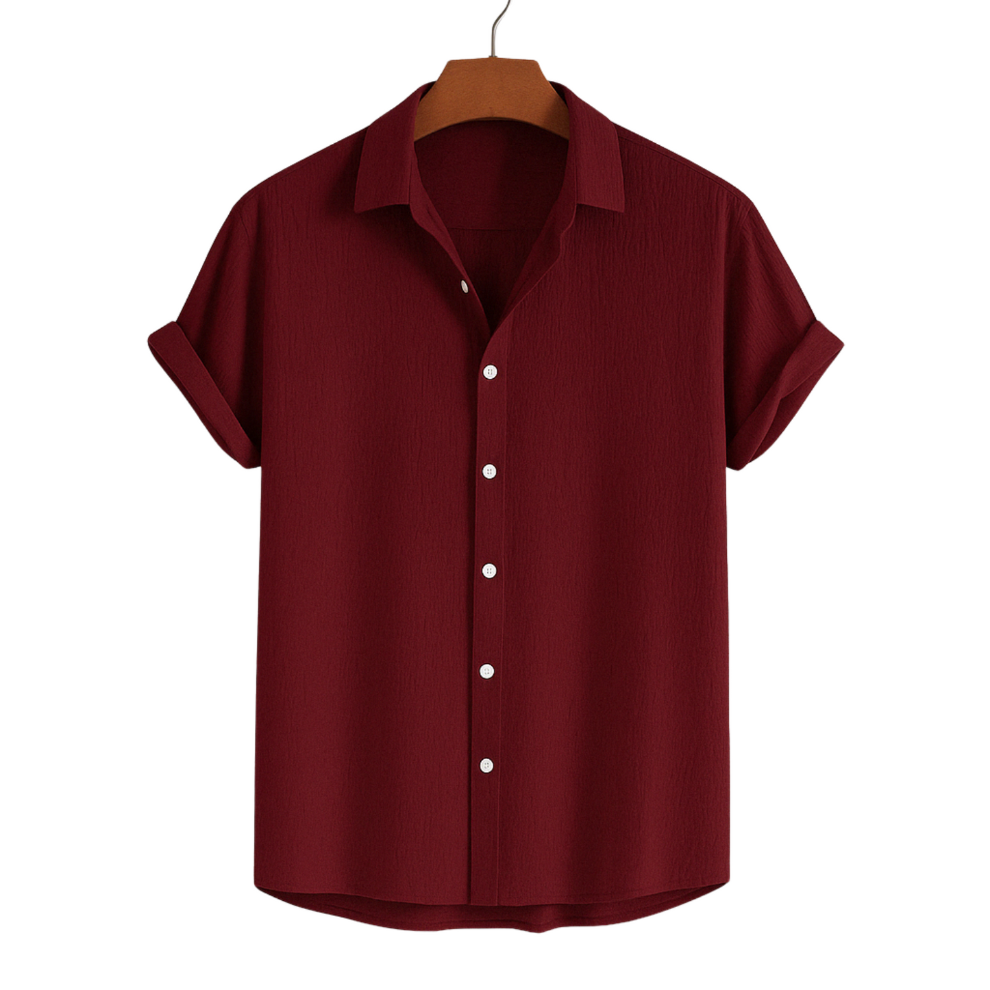 Maroon Colour Short Sleeved Shirt|H-403