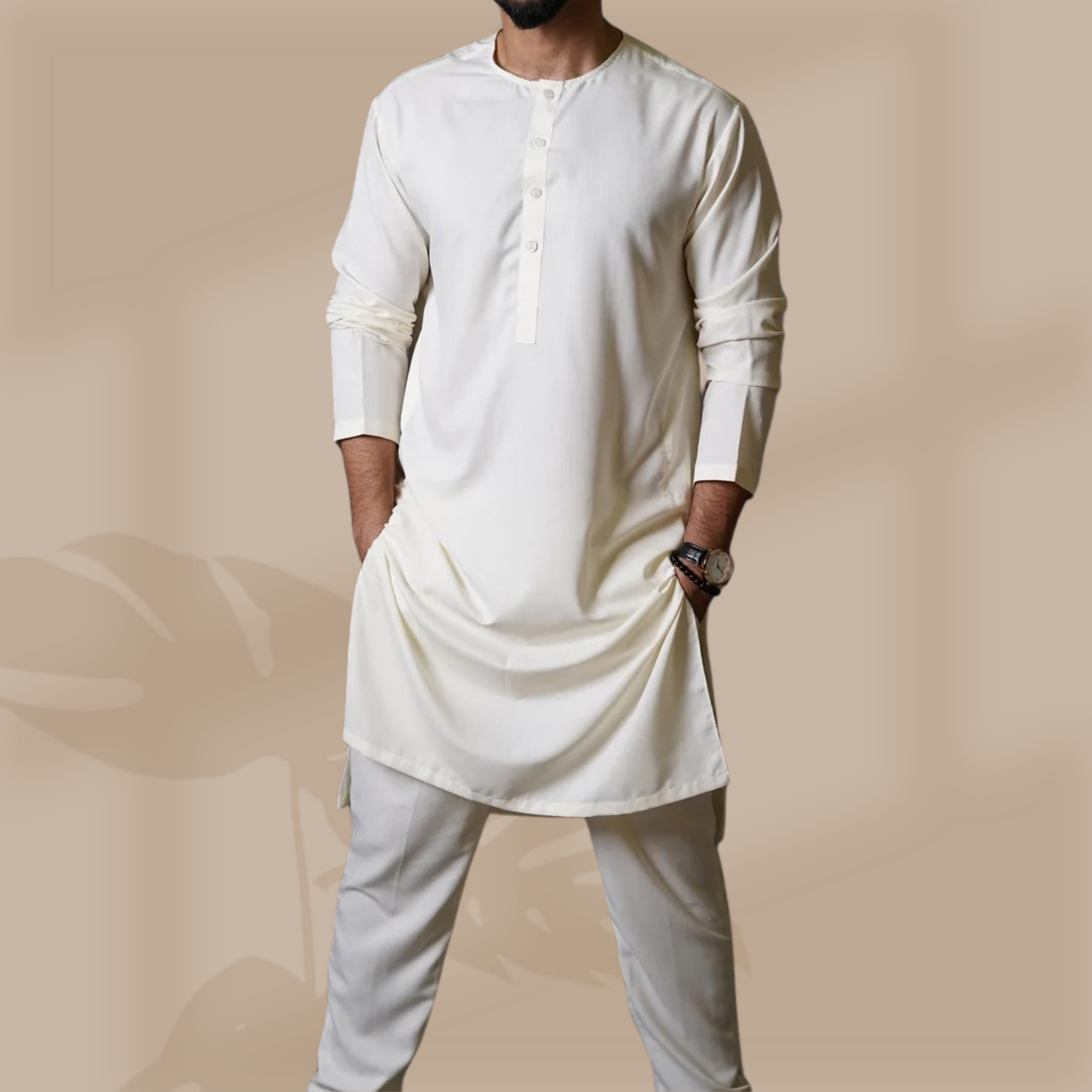 White Classic Panjabi & Pajama Full Set |P-002