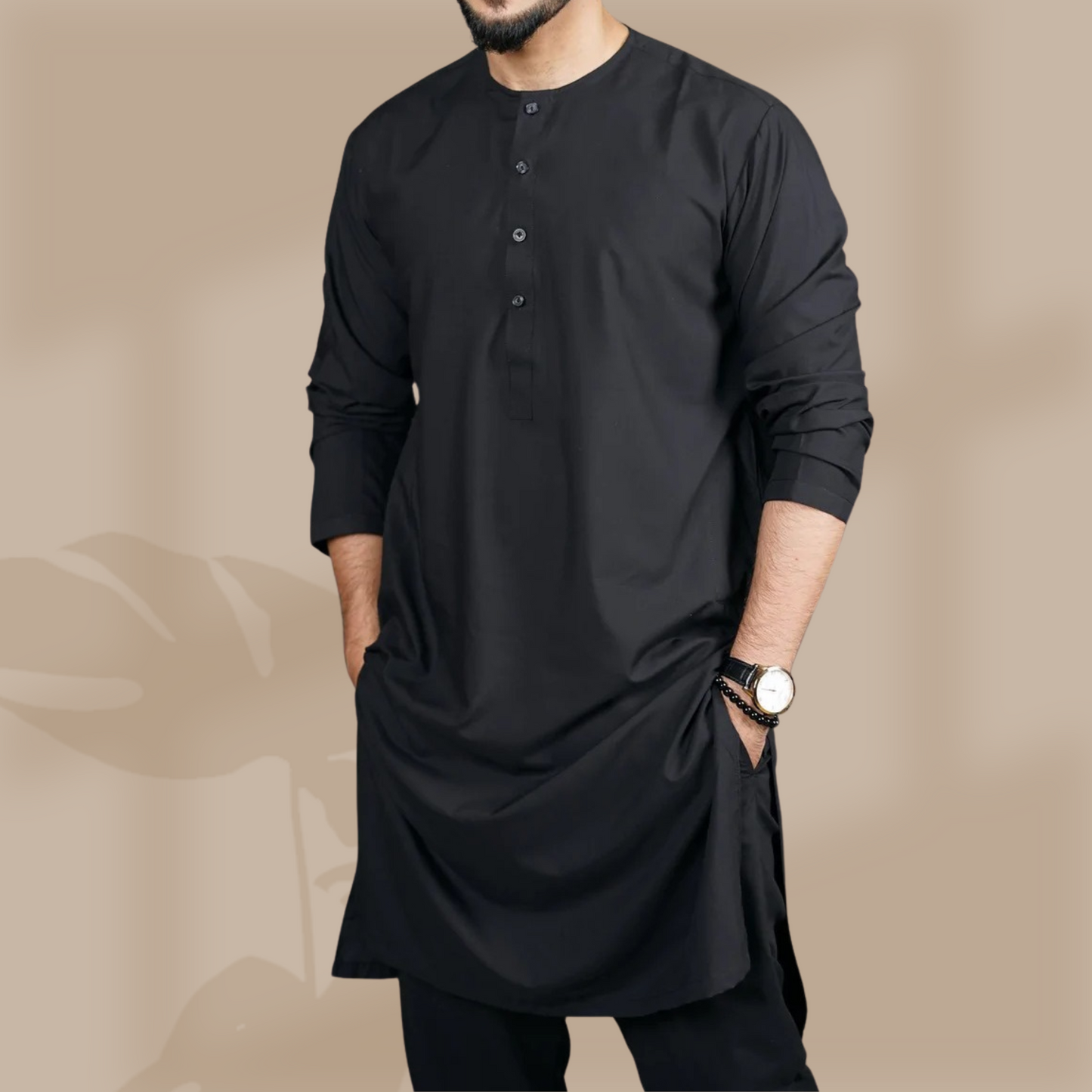 Black Classic Panjabi & Pajama Full Set |P-001