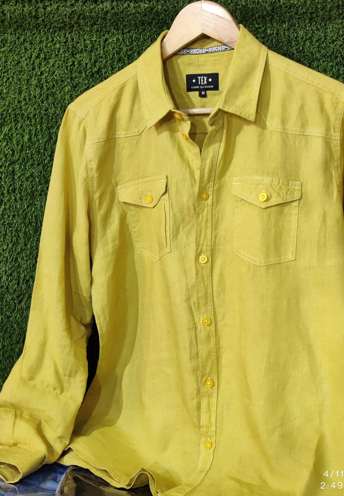 Men's Double Pocket Shirt | Y2K-yellow