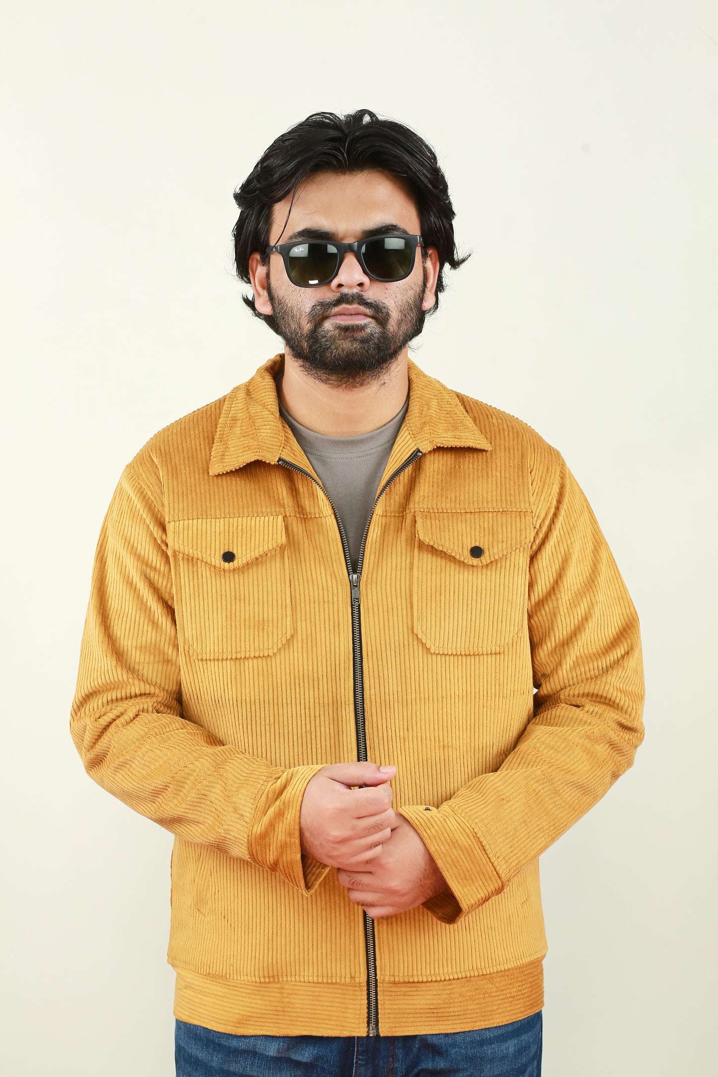 Men’s Corduroy Jacket in Gold Yellow -CD-850