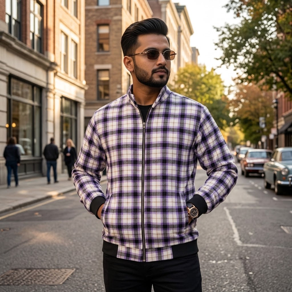 Men’s Corduroy Jacket in Lavender White CD-60
