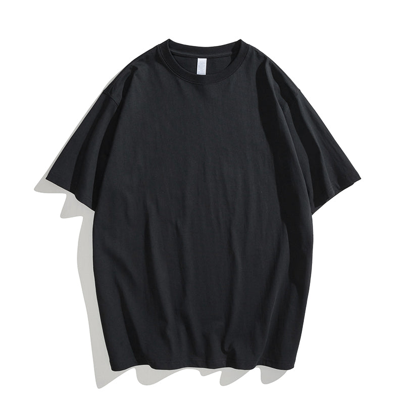 Unisex Black Ribbed drop shoulder t-shirt - FashionHQ