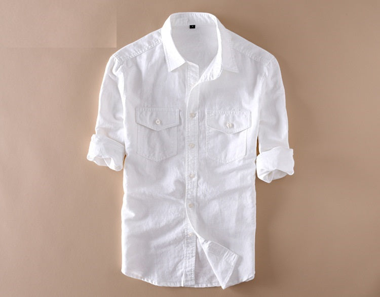 Men's Double Pocket Shirt | Y2K-888 Pure White