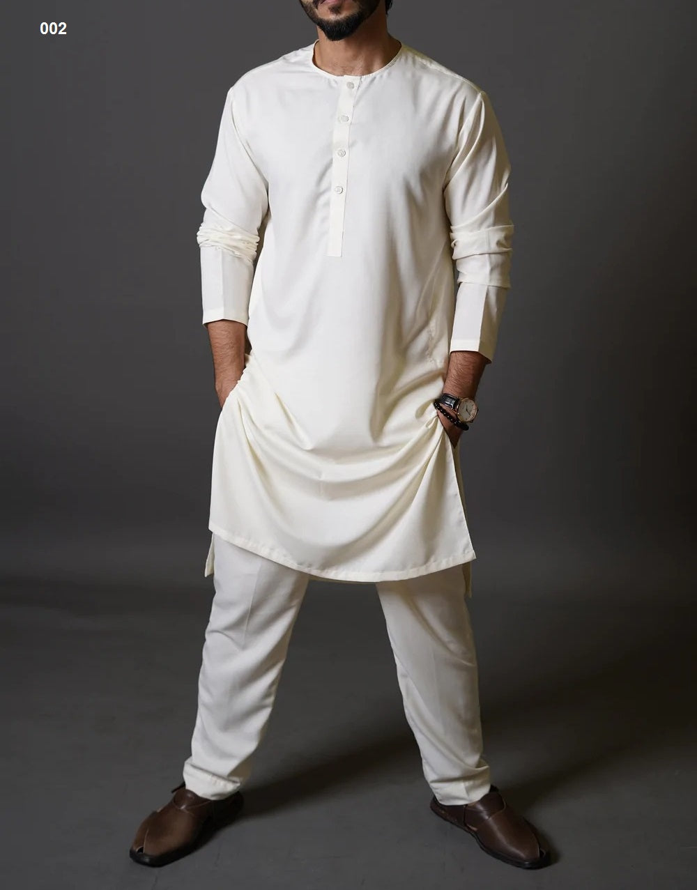 White Classic Panjabi & Pajama Full Set