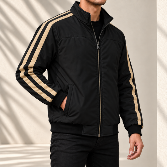PREMIUM BLACK STRIPE JACKET FOR MEN|ADS-11