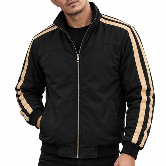 PREMIUM BLACK STRIPE JACKET FOR MEN|ADS-11