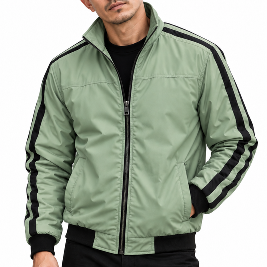 PREMIUM SAGE GREEN STRIPE JACKET FOR MEN – ADS-12