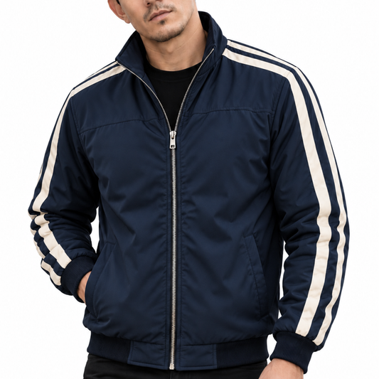 PREMIUM NAVY BLUE STRIPE JACKET FOR MEN – ADS-14