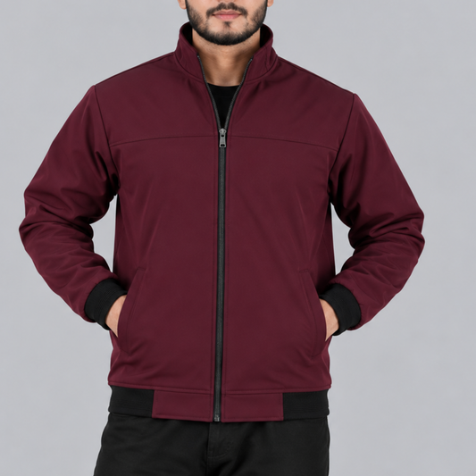 Men’s Bonded Jacket in Deep Maroon-BH-400