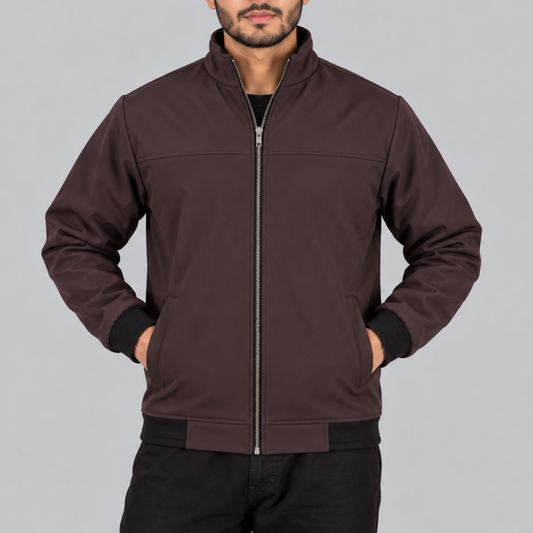 Men’s Bonded Jacket in Dark Chocolate-BH-480