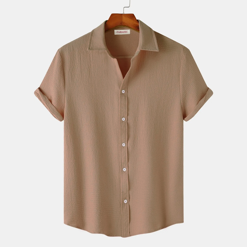 Brown Short Sleeved Shirt‌‌‌‌‌| H-406