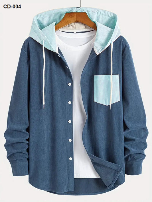 Jorg Solid Corduroy Mix Match Hoodie Shirt CD-004