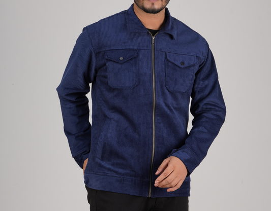 Men’s Corduroy Jacket in Navy Blue-CD-830