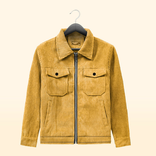 Men’s Corduroy Jacket in Gold Yellow -CD-850