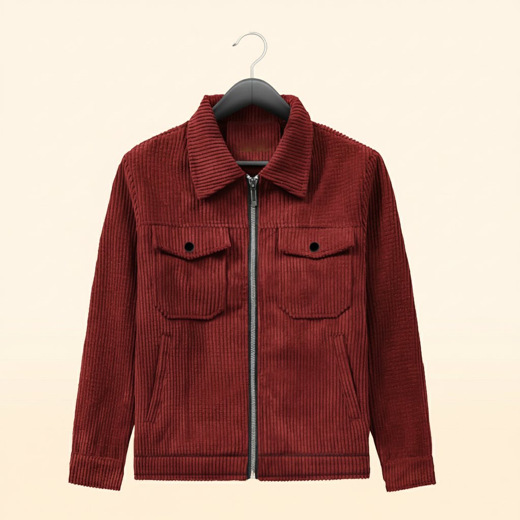 Men’s Corduroy Jacket in  Burgundy Color-CD-860