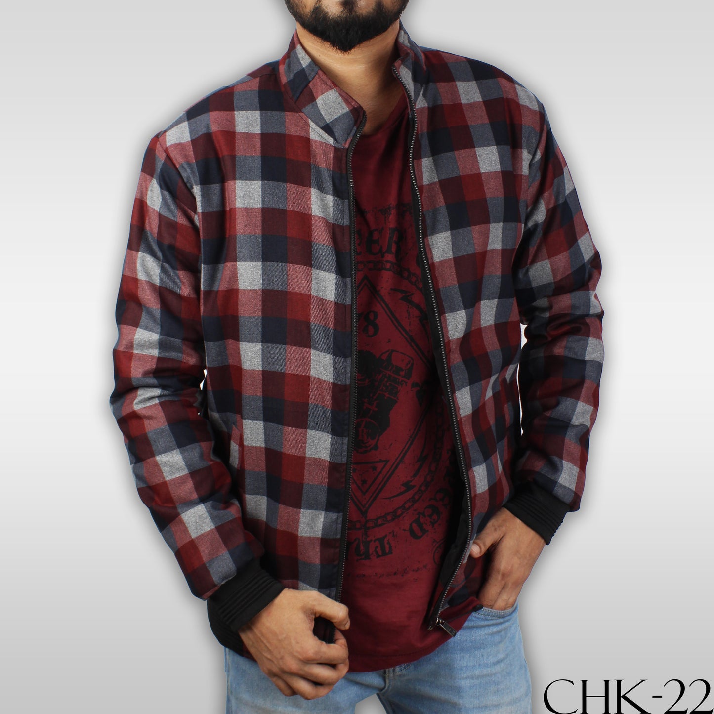 CHK-22 green plaid JACKET FOR MEN