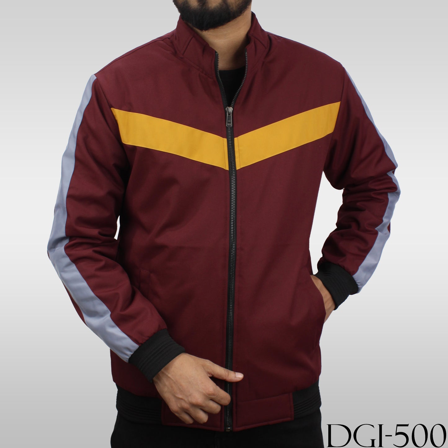 DGI-500 Maroon High-Neck Winter Jacket