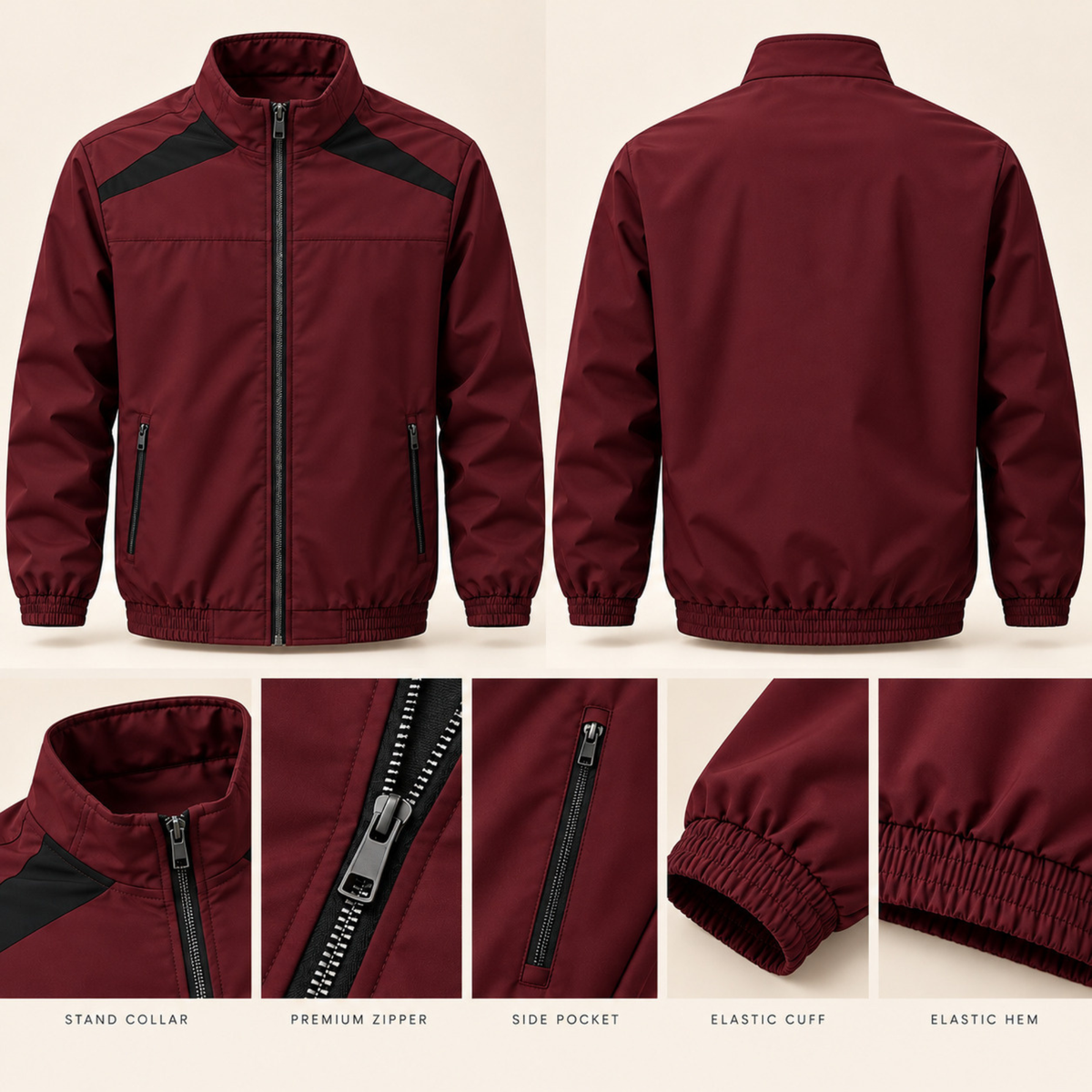 EVERYDAY MAROON ACCENT JACKET FOR MEN | DGI-705
