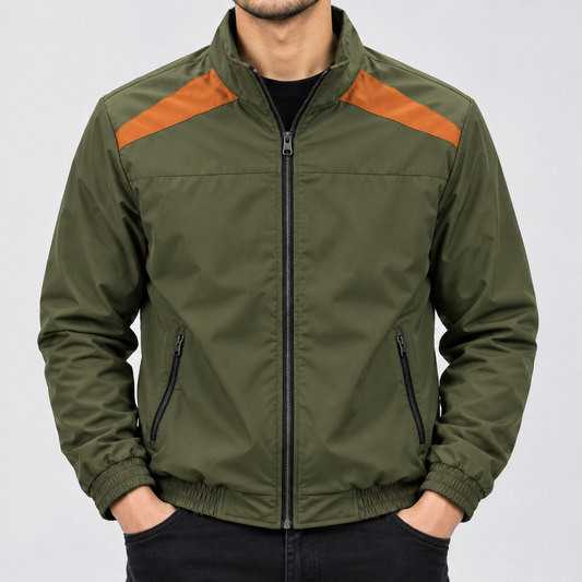 EVERYDAY OLIVE ACCENT JACKET FOR MEN | DGI-706