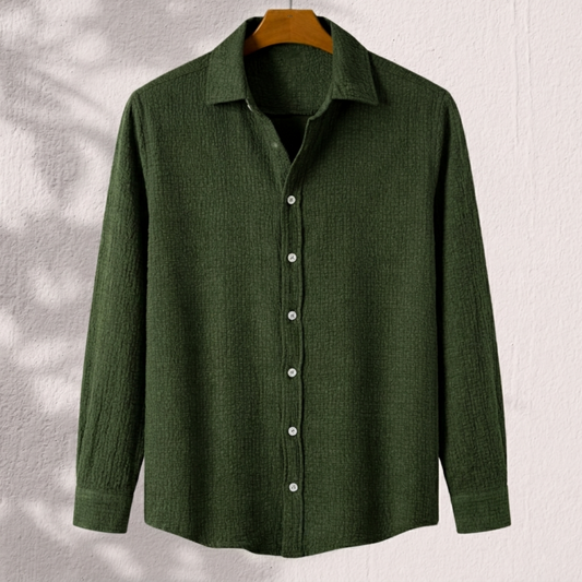 Olive Premium Textured Summer Shirt | F-2013