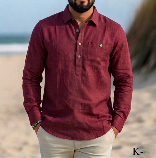 Red Remi Rayon Kurta | K-13