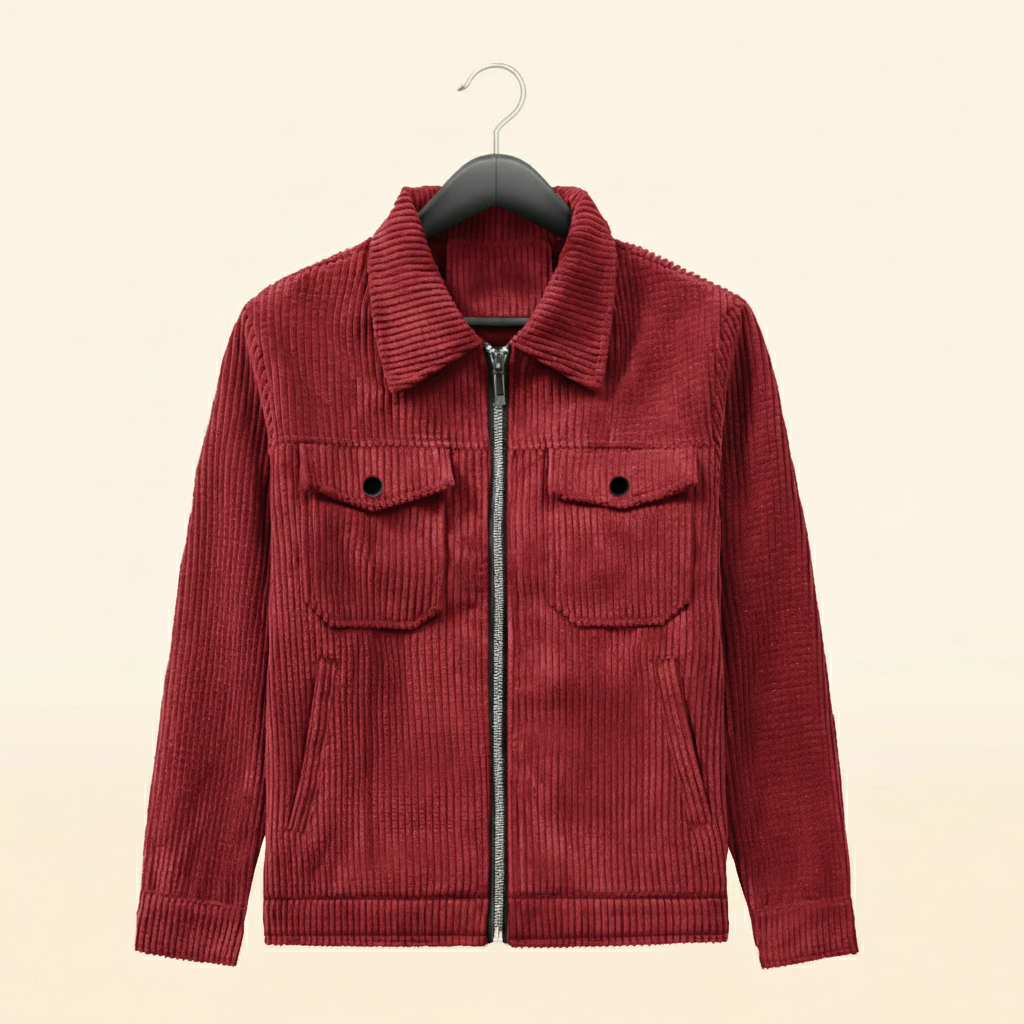 Men’s Corduroy Jacket in Dark Red -CD-815
