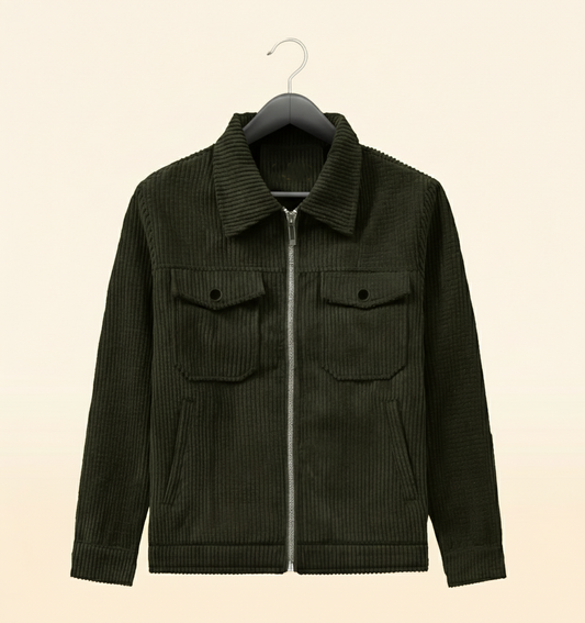 Men’s Corduroy Jacket in Olive-CD-820