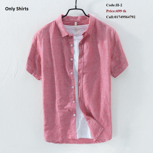 RMEI COTTON HALF SLEEV SHIRT PINK COLOR