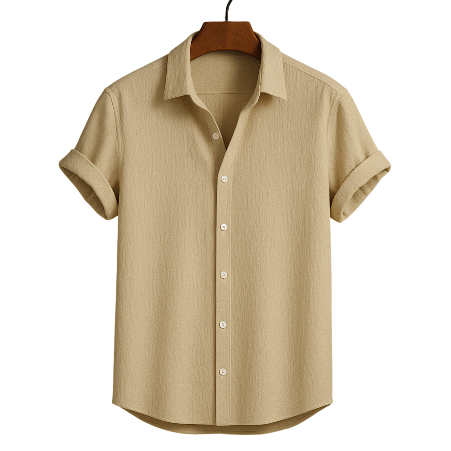 Beige Color Short Sleeved Shirt‌‌‌‌‌|H-402