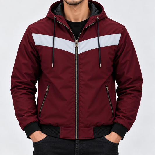 Maroon Colour hoodie Jacket/ HD-520