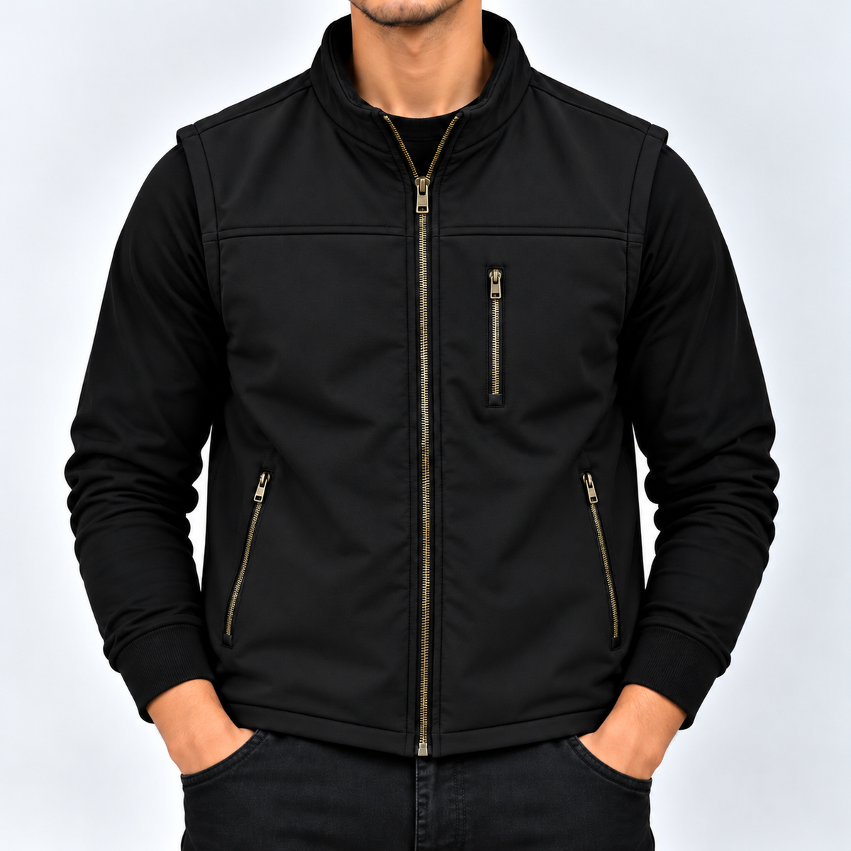 PUFFER VEST BLACK  JACKET | HF-130