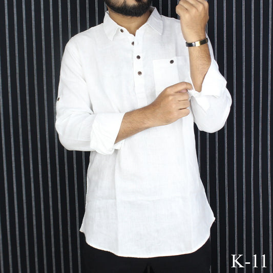 White Remi Rayon Kurta | K-11