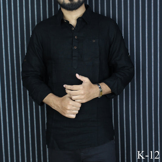 Black Remi Rayon Kurta | K-12