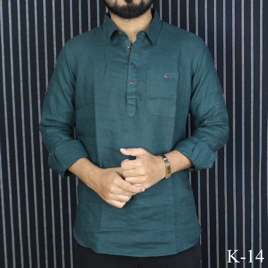 Deep Teal Remi Rayon Kurta | K-14