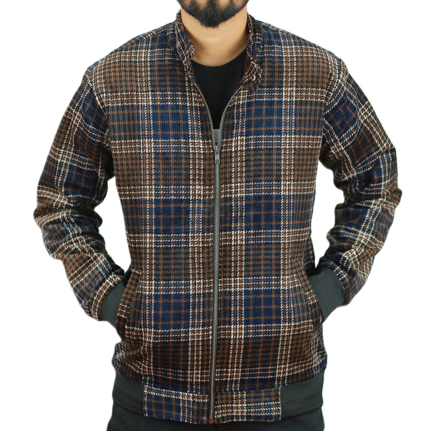 Men’s Corduroy Jacket in Brown Blue CD-50