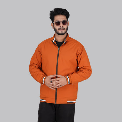 High Neck Orange Casual Jacket for Men - RP-330