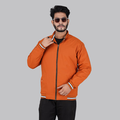 High Neck Orange Casual Jacket for Men - RP-330