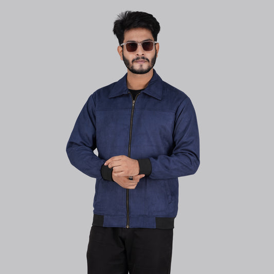 Navy Blue Winter Jacket Monochrome - MP840