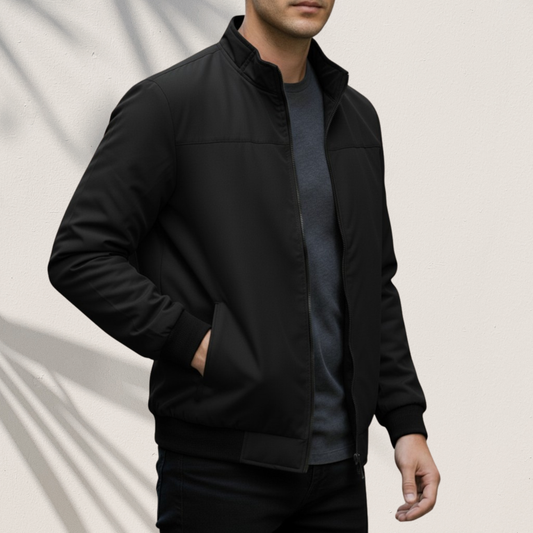 PURE BLACK JACKET FOR MEN-SKN-77