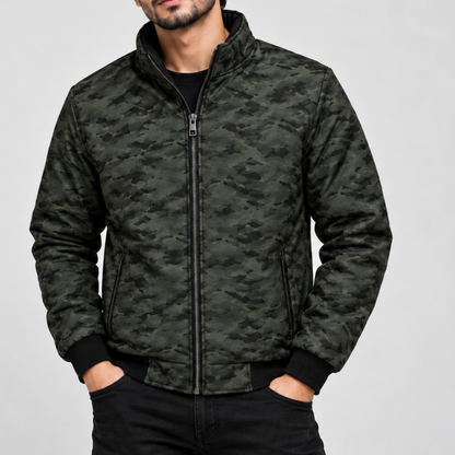 KM-520 Camouflage High-Neck Winter Jacket For Mens