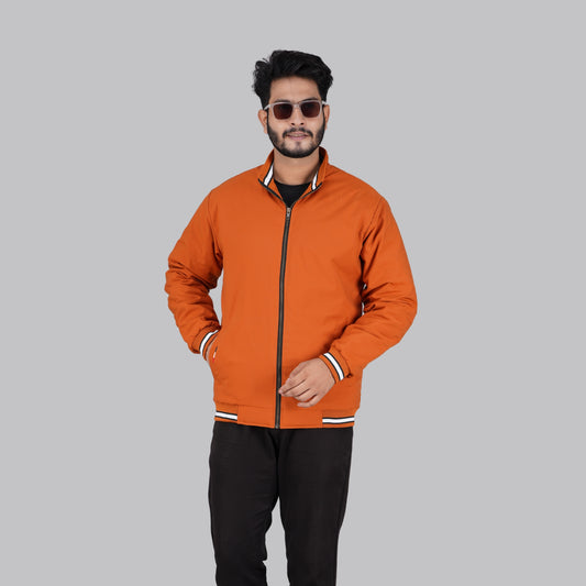 High Neck Orange Casual Jacket for Men - RP-330