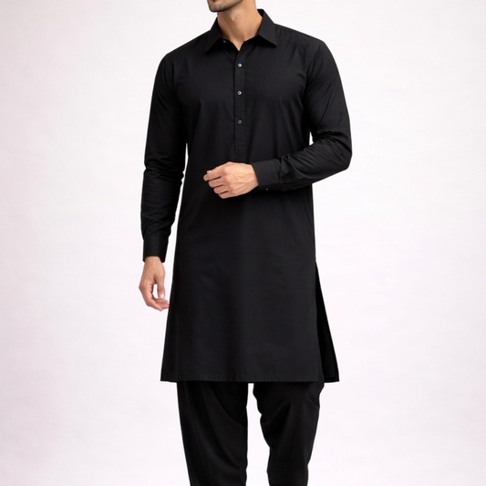 Black Classic Panjabi & Pajama Full Set |P-0045