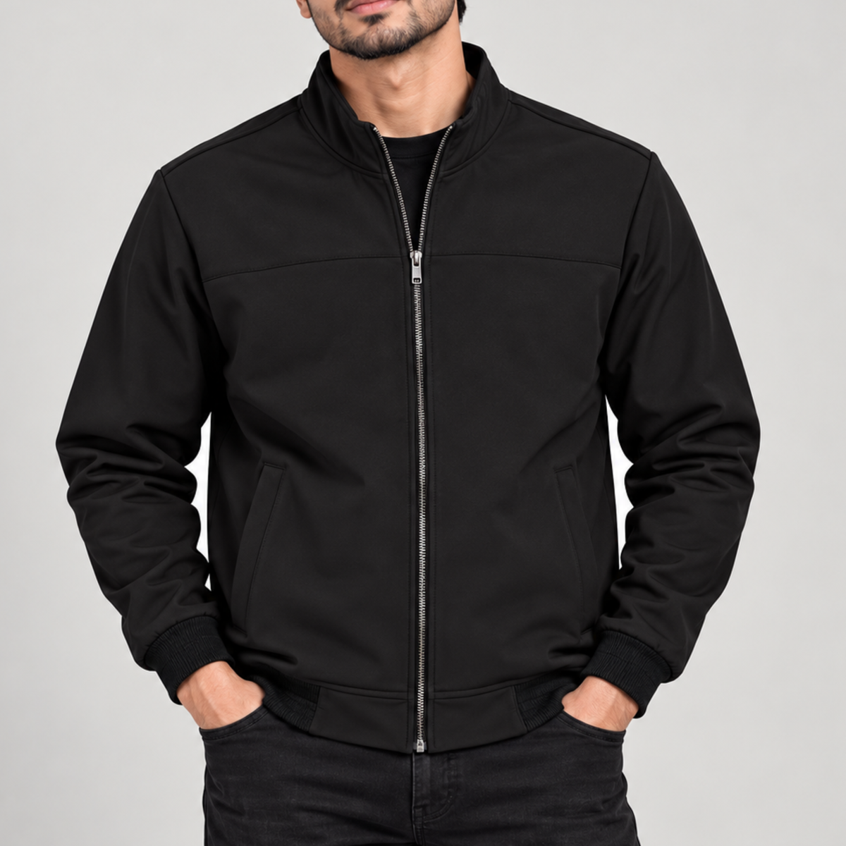 Men’s Bonded Jacket in Black -BH-450