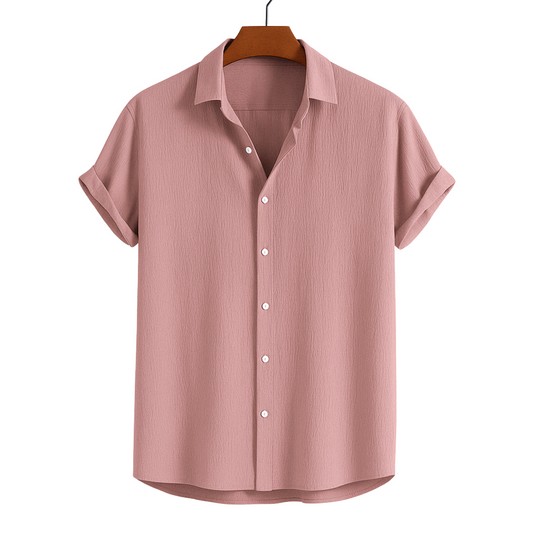 Baby Pink  Short Sleeved Shirt‌‌‌‌‌ |H-401